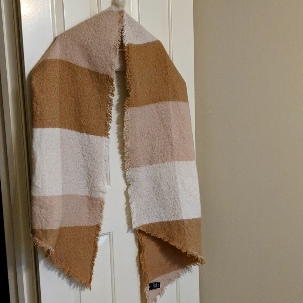 Beige neutral winter scarf